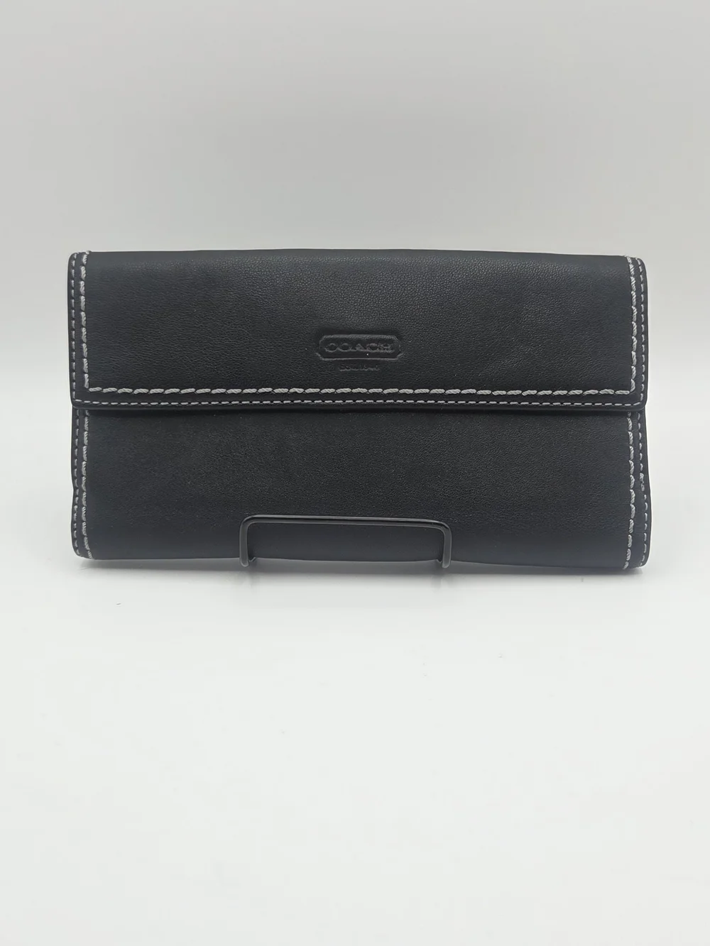 Coach Hampton Smooth Leather Turnlock Checkbook Wallet